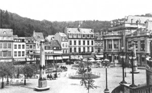 Au centre des anciens jardins du Casino de Spa, se dressait autrefois un kiosque sur lequel se produisait l'orchestre de la ville d'eaux.