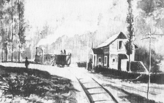 La petite gare de Marteau dessinée par le notaire Gustave Gernay (collection Musées de la Ville d’eaux – Spa)