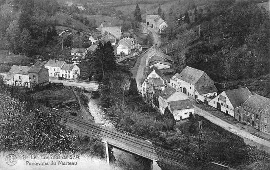 1920 : Hameau de Marteau (carte postale) On constate la présence d’une double voie sur la ligne Pepinster – Spa