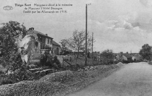 Monument à la mémoire de l’abbé Dossogne sur la route Tiège-Verviers.