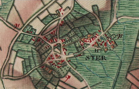 Le hameau de « Ster », extrait de la carte Ferraris de 1777 (I.G.N. – www.ign.be)