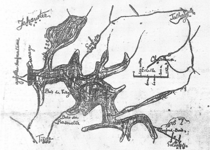 Plan de situation du barrage de Polleur (« Polleur –Retrouvailles imagées », J. Grosdent)