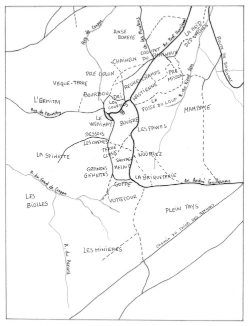 Plan de situation des lieux-dits creppelains